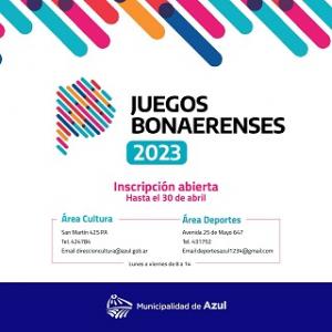 Inscripción a los Juegos Bonaerenses en Azul, Chillar y Cacharí